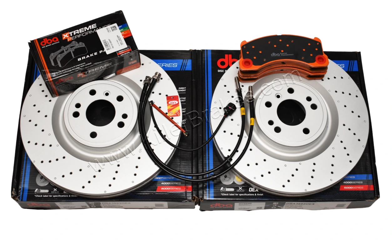 Front Brembo 6pot Brake Kit 375x36mm DBA3692OEX Drilled Brake Discs DBA