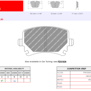 Ferodo Racing Rear Brake Pads DS2500 FCP1636 New