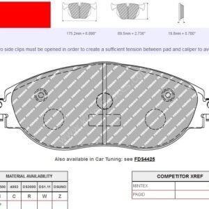 Ferodo Racing Front DS2500 Brake Pads Golf 7R S3 8v Cupra 5f FCP4425 New