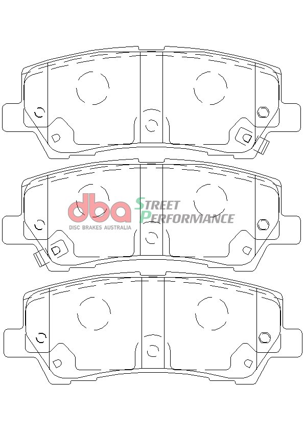 Ford Mustang GT 5.0 Rear Street Performance Brake Pads DB9022SP (Hawk: HB774X.650)