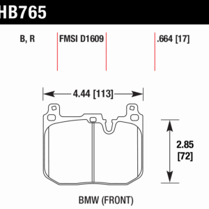 BMW Front HB765B.664 Hawk Performance HPS 5.0 Brake Pads 4pot Brembo Calipers New