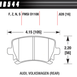 Rear Hawk Performance Brake Pads Audi TT RS 8J Rs3 8P Seat Leon Cupra 5F Perf. Pack HB544B.628 HPS 5.0 New