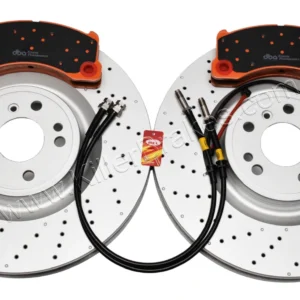 Front Brembo 6pot Brake Kit 375x36mm DBA3692OEX Drilled Brake Discs DBA Xtreme Brake pads