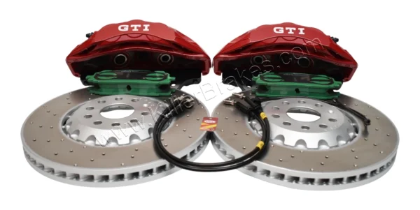 Akebono 6pot Brake Kit 357x34mm 8W0615105EE 8W0615106EE 5WA615301A Red