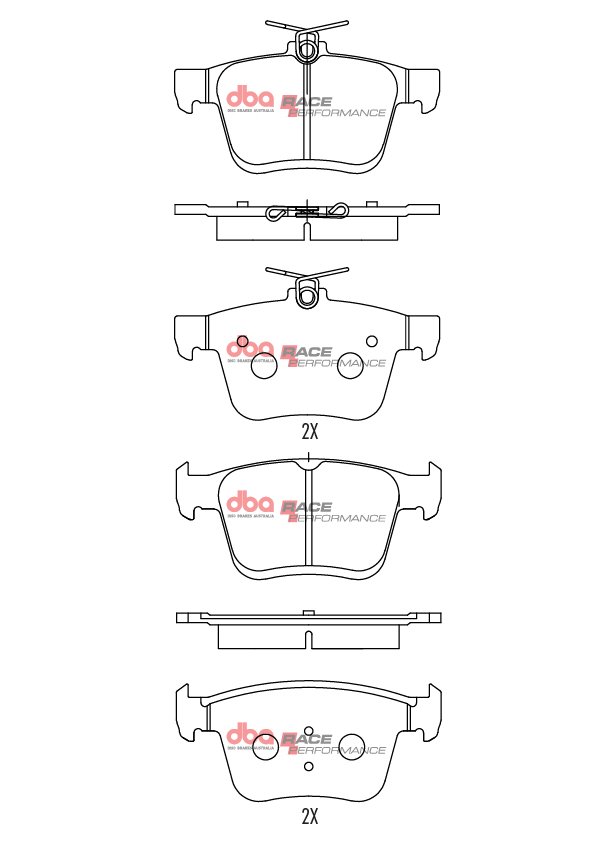 Rear Audi TTRS 8S RS3 8v RSQ3 8U Mk7R S3 8V DBA Brake Pads DB2384RP Race Performance