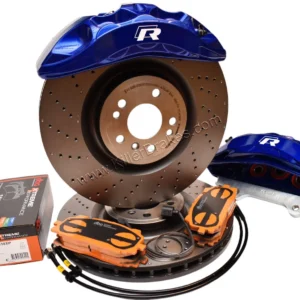 Front Custom Akebono 6pot MQB Brake Kit Lapiz Blue Mercedes 375x36mm New