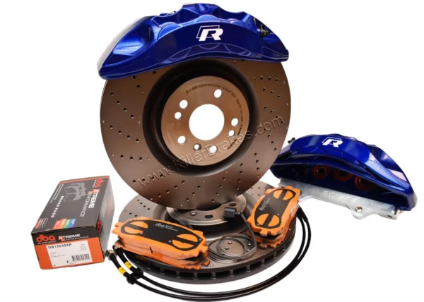 Front Custom Akebono 6pot MQB Brake Kit Lapiz Blue Mercedes 375x36mm New